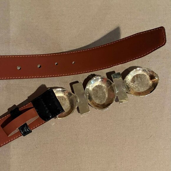 Vintage JANA 80s Snakeskin Black Belt Size Medium